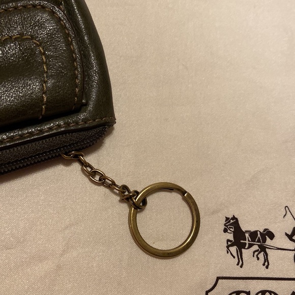 COPY - NWOT Coach Legacy Stripe 65th Anniversary Green Leather Keychain Fob Coi… - Picture 3 of 12